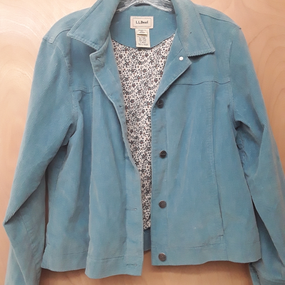 Light Blue Vintage Corduroy Button Jacket M